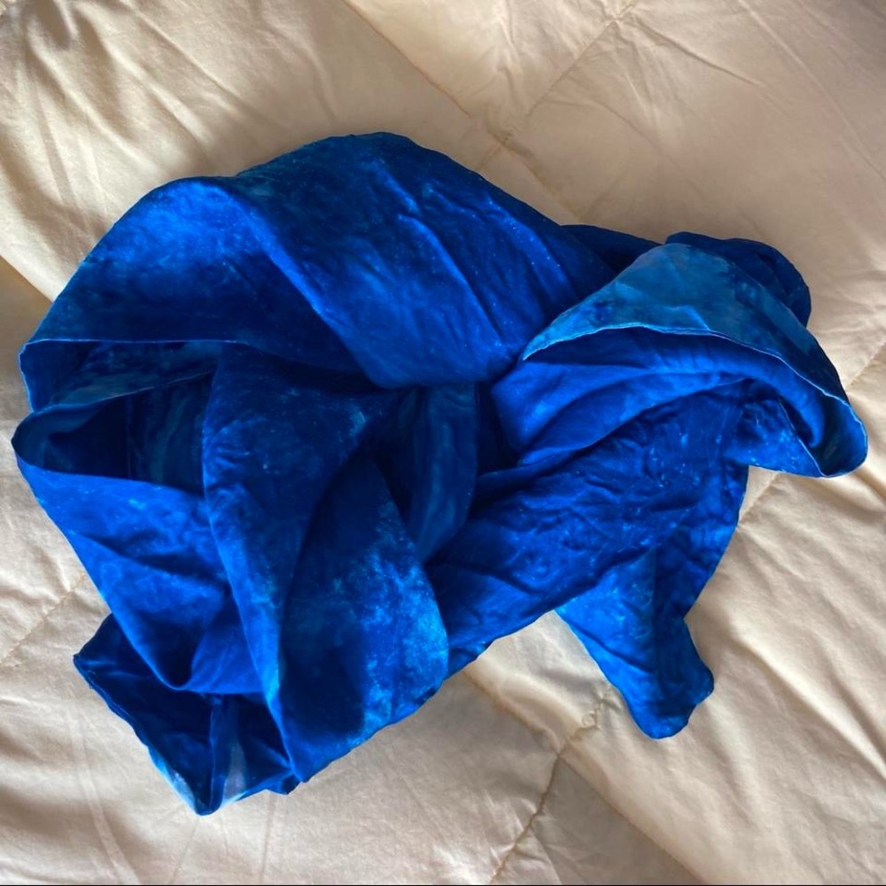 Cyanotype 100% Silk Scarf - Handmade